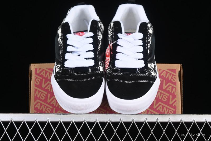 Vans Classics Knu Skool Checkerboard Graffiti Chunky Tongue Skate Shoes - VN0009QC6BT