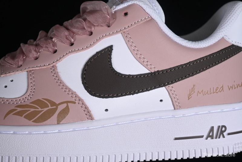 Nike Air Force 1 '07 Low Casual Sneakers in Dusty Rose with Hand-Painted Details - CV8699-578