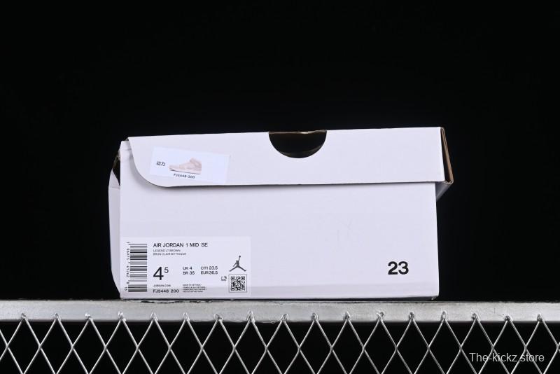 Nike Air Jordan 1 Mid AJ1 Khaki Mid-Top Basketball Shoes - FJ3448-200