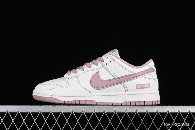 Nike Supreme x SB Dunk Low Collaboration - Rouge Pink Anniversary High-End Custom Low-Top Casual Skate Shoes - DY1503-006