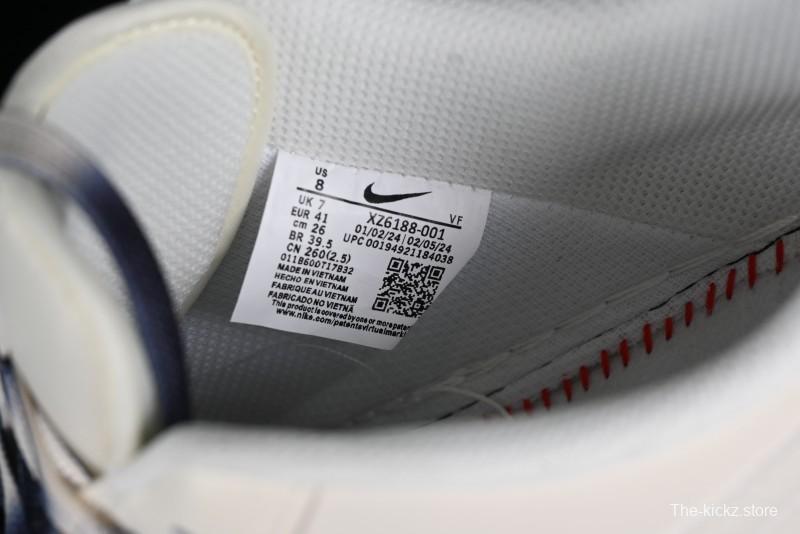 Nike Air Force 1 '07 Low Supreme Collaboration - White Blue Color Block Low-Top Casual Sneakers - XZ6188-001