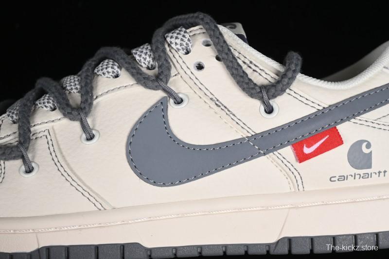 Nike SB Dunk Low Carhartt Collaboration - Strap Grey Hook Anniversary High-End Custom Low-Top Casual Skate Shoes - SJ2068-266