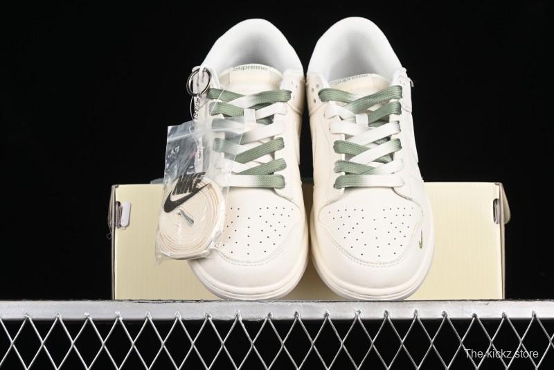 Nike SB Dunk Low Supreme Collaboration - Beige Green Two-Tone Anniversary High-End Custom Low-Top Casual Skate Shoes - BB8675-109