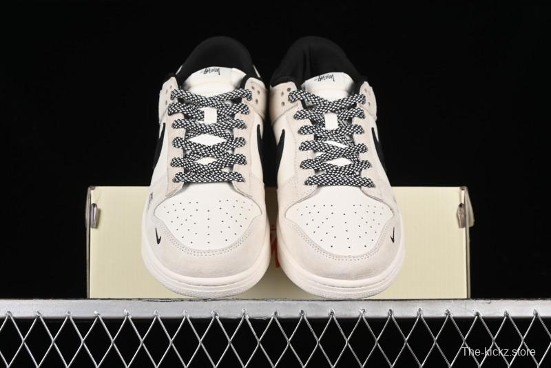 Nike SB Dunk Low x Supreme x Stussy Triple Collaboration Off-White Black Swoosh Anniversary High-End Custom Low-Top Casual Skate Shoes - SJ2068-270