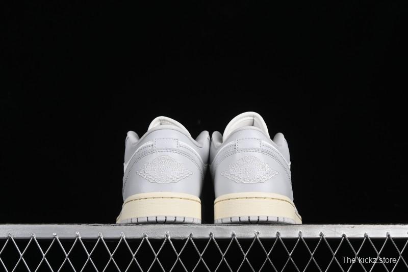 Nike Air Jordan 1 Low Casual Sneakers in White-Grey - FQ7687-300