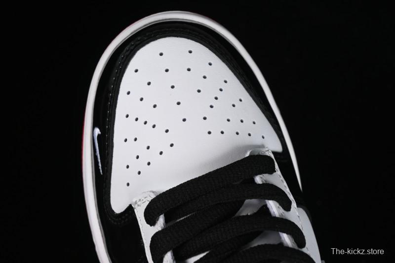 Nike SB Dunk Low UN Collaboration - White Black Patent Leather Anniversary Custom Low-Top Casual Skate Shoes - XB3802-349
