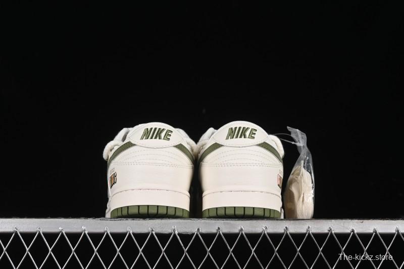 Nike SB Dunk Low Gucci Collaboration - Beige Green Floral Anniversary High-End Custom Low-Top Casual Skate Shoes - XX2025-918