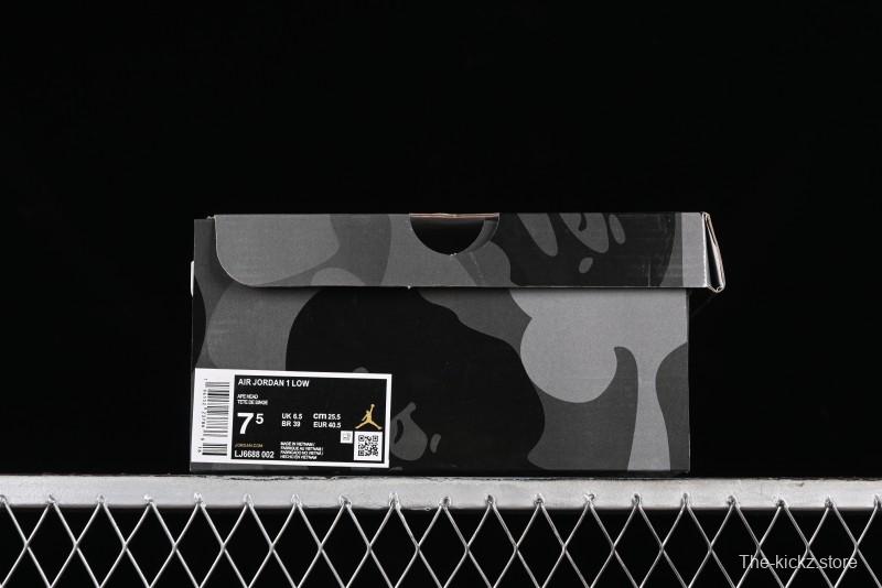 Nike Air Jordan 1 Low AJ1 Bape Collaboration - Pig Eight Patchwork Custom High-End Low-Top Basketball Shoes - LJ6688-002