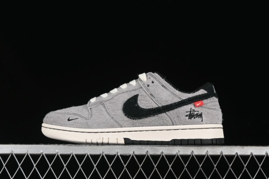 Nike SB Dunk Low Stussy Series - Battle Grey Black Hook Anniversary High-End Custom Low-Top Casual Skate Shoes - MM1089-027