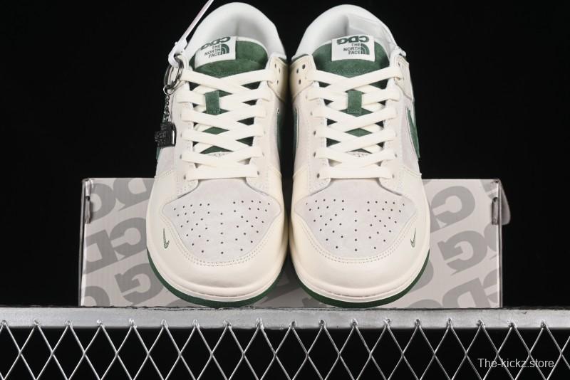 Nike SB Dunk Low The North Face Collaboration - Pig Leather Green Swoosh Anniversary Custom Low-Top Casual Skate Shoes - DQ1098-511