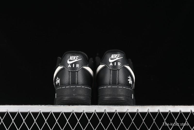 Nike Air Force 1 '07 Low Stussy Collaboration - Samurai Black Low-Top Casual Sneakers - XZ6188-969