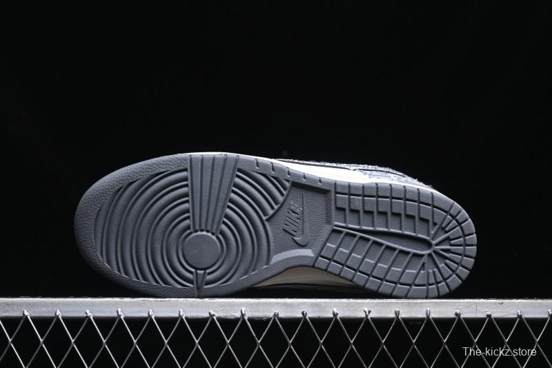 Nike SB Dunk Low Dior Collaboration - Woven Grey Check Anniversary High-End Custom Low-Top Casual Skate Shoes - YX5066-247