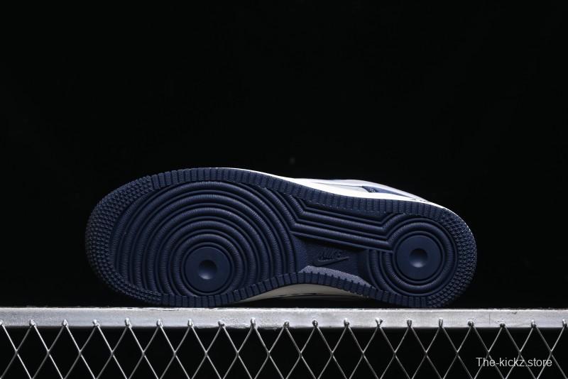 Nike Air Force 1 '07 Low Stussy Collaboration - Grey Blue Suede Low-Top Casual Sneakers - SJ6698-007