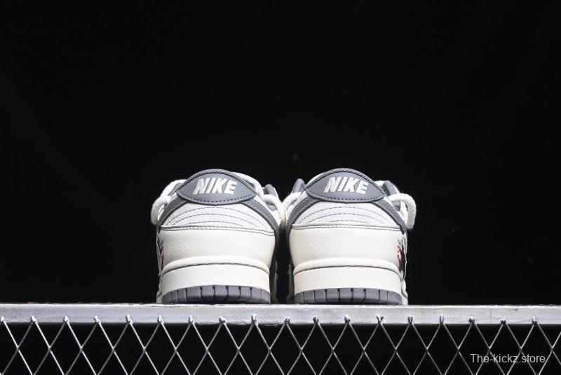 Nike SB Dunk Low Supreme x Stone Island Triple Collaboration - Strap Patch Gray Hook Anniversary High-End Custom Low-Top Casual Skate Shoes - YX5066-203