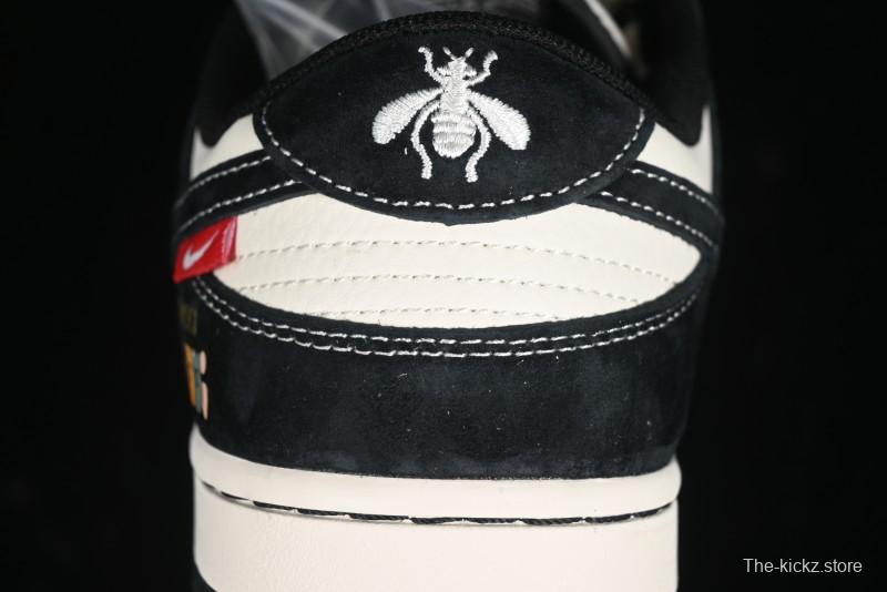 Nike SB Dunk Low Gucci Collaboration - Small Bee Series Black Hook Anniversary High-End Custom Low-Top Casual Sneakers - MM1089-030