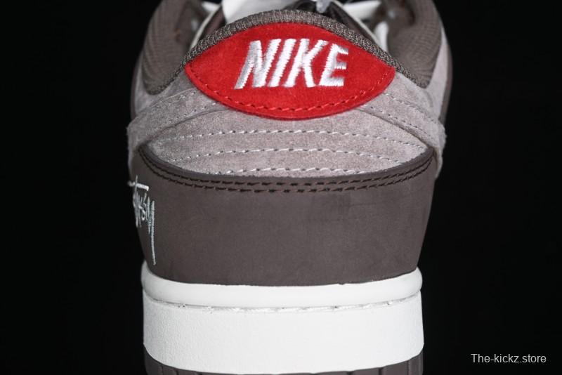 Nike SB Dunk Low Stussy Collaboration - Beige Brown Swoosh Anniversary High-End Custom Low-Top Casual Skate Shoes - SF1029-408