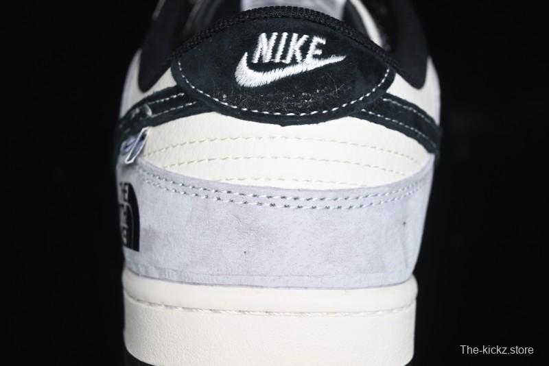 Nike SB Dunk Low The North Face Collaboration - Grey Black Double Swoosh Anniversary Custom Low-Top Casual Skate Shoes - XX3168-108