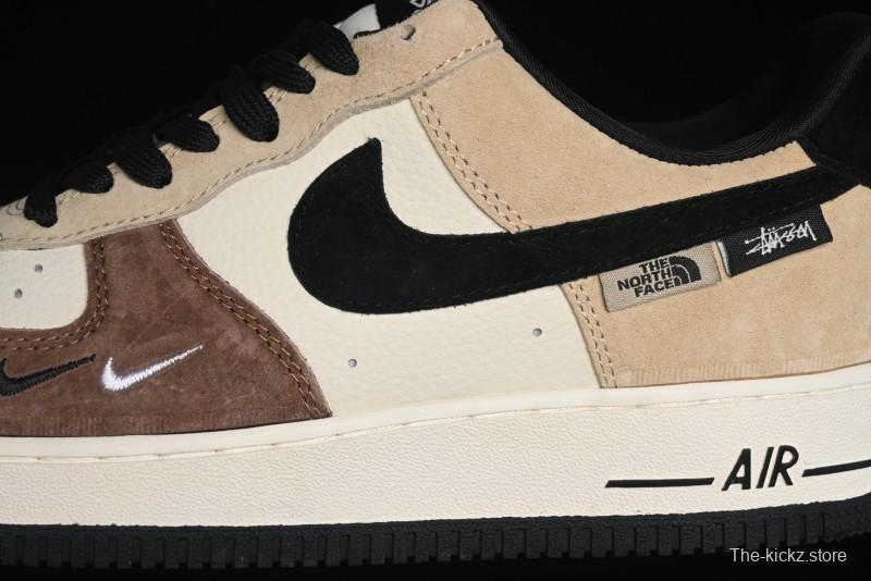 Nike Air Force 1 '07 Low The North Face x Stussy Collaboration - Black Brown Coffee Casual Sneakers - KK1988-018