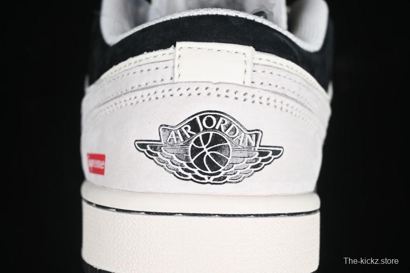 Nike Air Jordan 1 Low Supreme Collaboration Spider Custom High-End Retro Basketball Shoes - XS6086-007