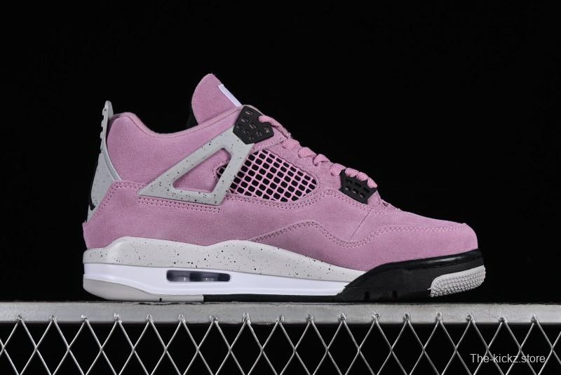 Nike Air Jordan 4 Retro "Orchid" Sneakers with Suede Upper and Cement Grey Accents - AQ9129-501