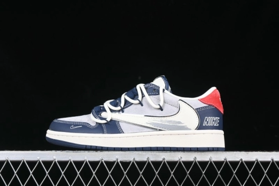 Nike Travis Scott x Fragment Design x Air Jordan 1 Low OG SP AJ1 Graffiti Drawstring Low-top Casual Sneakers - XS3186-203