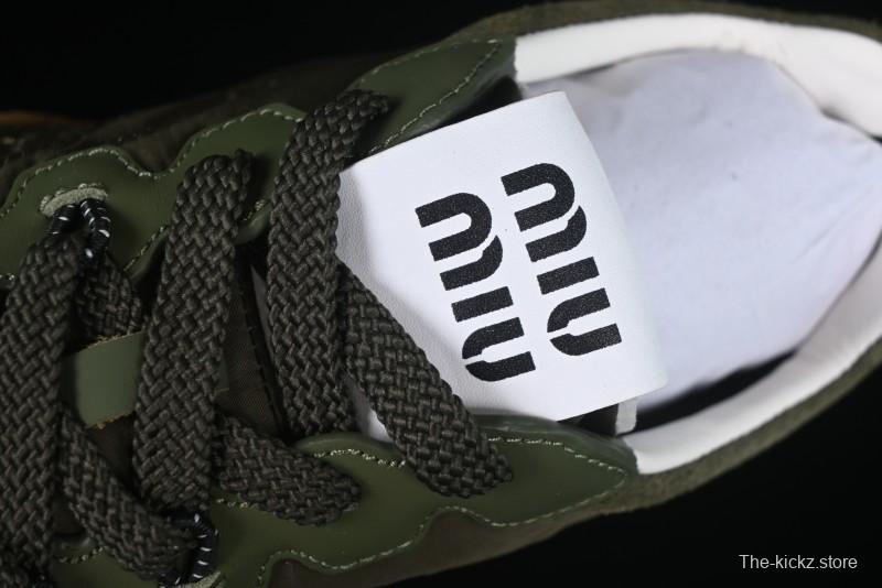 Miu Miu Suede Round Toe Lace-Up Low Top Women's Casual Shoes - 99D4