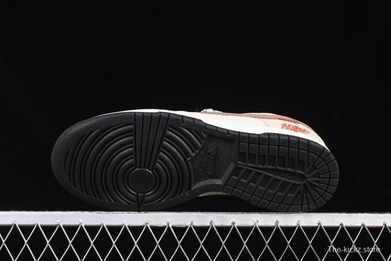 Nike SB Dunk Low Anniversary Edition Dark Swoosh Brown White Custom Low-Top Casual Skate Shoes - DJ2024-071