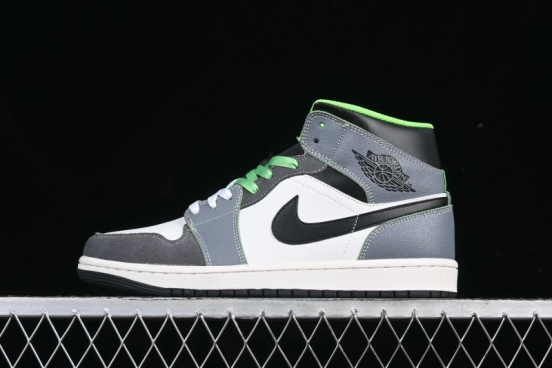 Nike Air Jordan 1 Mid Basketball Shoes in White Grey Brown Casa 93 Colorway - HQ3829-001