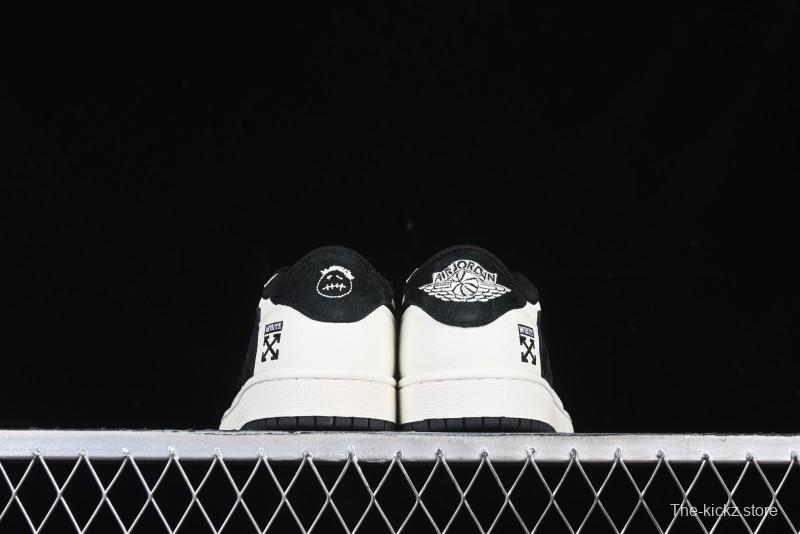 Nike Travis Scott x Fragment Design x Air Jordan 1 Low OG SP AJ1 Off-White Collaboration Casual Sneakers - DM7866-065