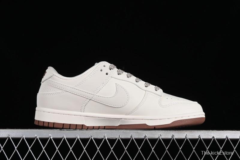 Nike SB Dunk Low LV Collaboration - Double Swoosh Beige Brown Anniversary High-End Custom Low-Top Casual Skate Shoes - XX2025-309