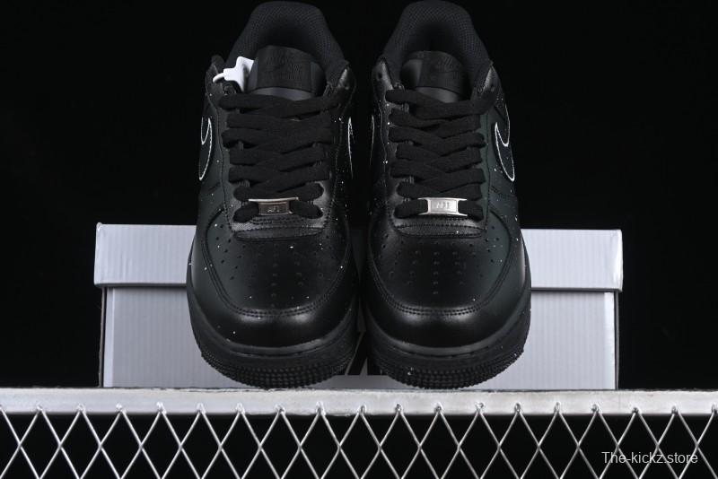 Nike Air Force 1 '07 Low 2D Anime Theme Black White Splatter Casual Sneakers - CK0316-059
