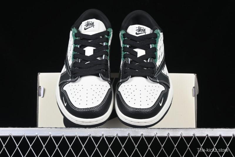 Nike Travis Scott x Fragment Design x Air Jordan 1 Low OG SP AJ1 Stussy Collaboration - Black Green - AG3702-805