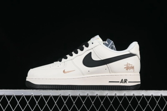 Nike Air Force 1 '07 Low Stussy Collaboration Rose Gold Embroidery Low-Top Casual Sneakers - XZ6188-720