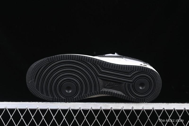 Nike Air Force 1 '07 Low Stussy Collaboration Grey Pigskin Black Swoosh Low-Top Casual Sneakers - XZ3318-099