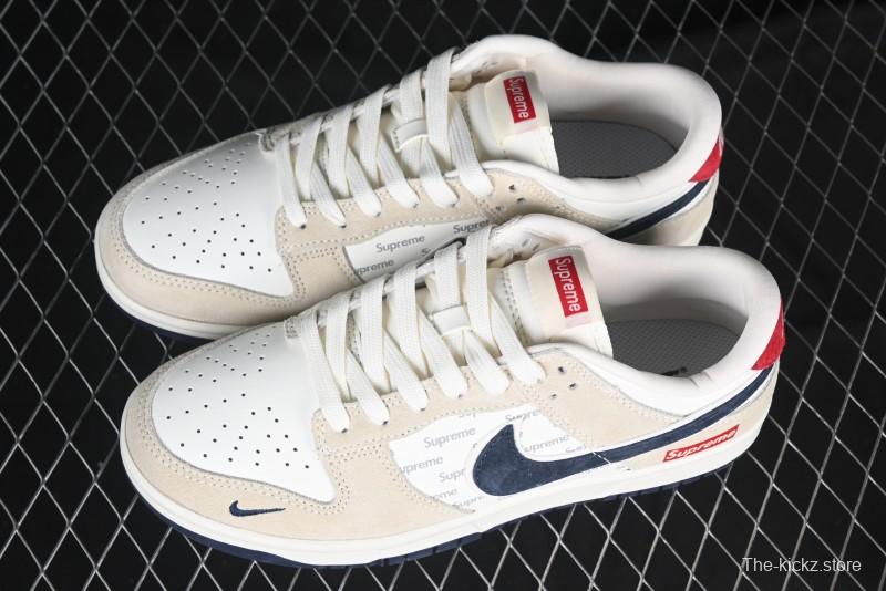 Nike SB Dunk Low Supreme Collaboration - Cream Coffee Anniversary High-End Custom Low-Top Casual Skate Shoes - AG3702-850