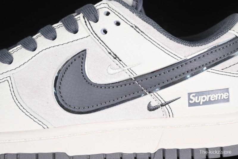 Nike SB Dunk Low Supreme Anniversary Customized Casual Skate Shoes with Double Mini Swoosh - XX3168-303