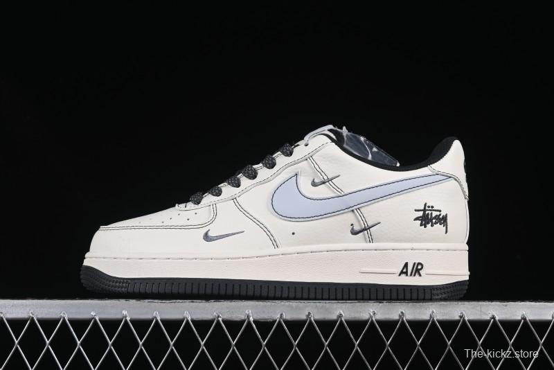 Nike Air Force 1 '07 Low Stussy Collaboration Embroidered Mini Swoosh Casual Sneakers - XZ6188-630
