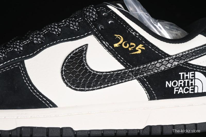 Nike SB Dunk Low The North Face Year of the Snake Black White Black Swoosh Anniversary Custom Low-Top Casual Sneakers - FC1688-210