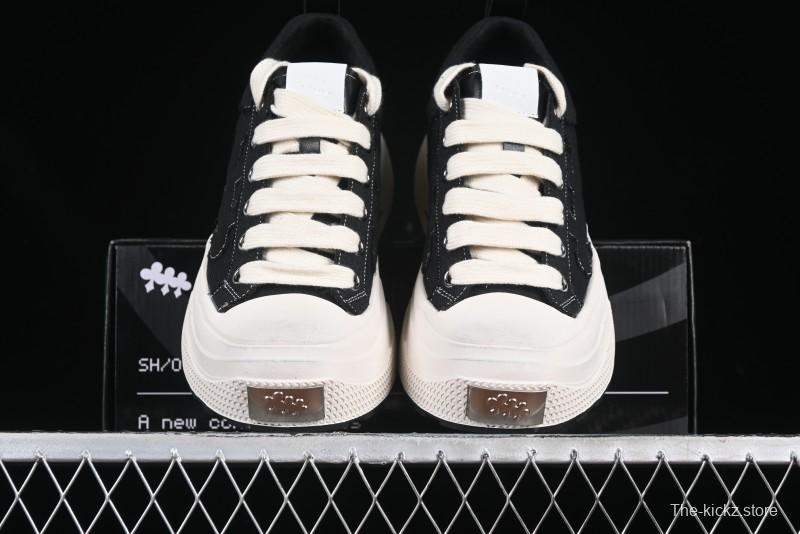 Shoot Brand Resonance Black Plum Retro Comfort Leather Anti-Slip Elevated Low-Top Casual Skate Shoes - AJD4