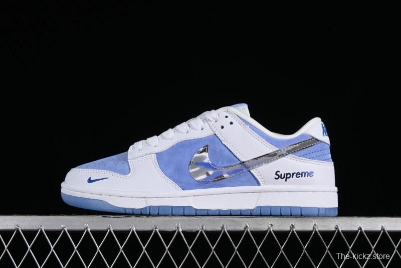 Supreme x Nike SB Dunk Low Royal Blue Anniversary High-End Custom Casual Skate Shoes - JH8039-936