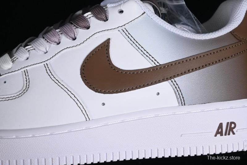 Nike Air Force 1 '07 Low Custom Anime Theme Gradient Brown Swoosh Casual Sneakers - FN0366-103