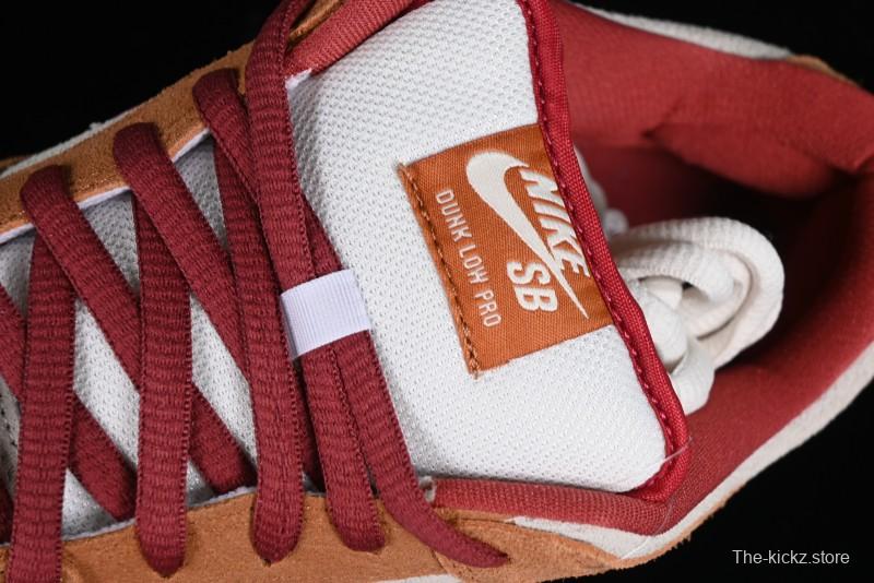 Nike SB Dunk Low Pro Brown Red Colorway SB Low Top Casual Skate Shoes - BQ6817-202