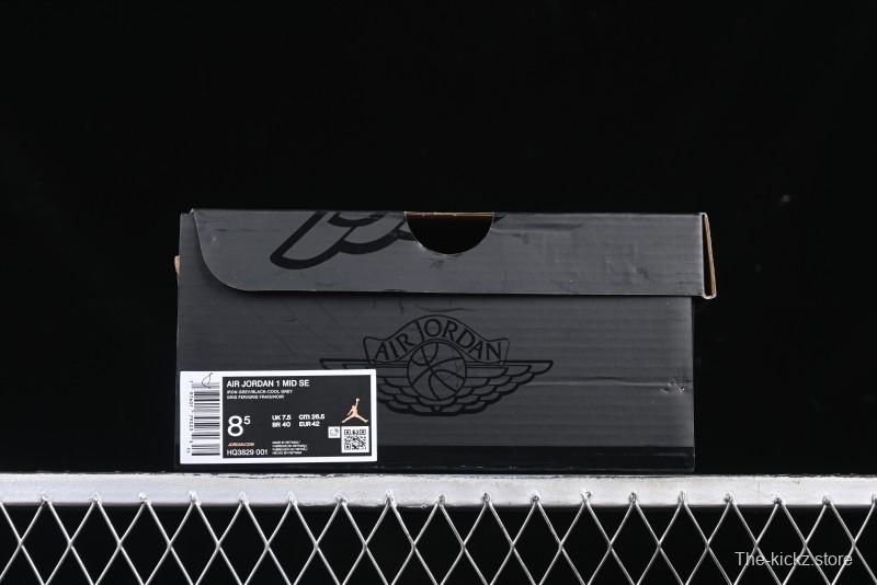 Nike Air Jordan 1 Mid Basketball Shoes in White Grey Brown Casa 93 Colorway - HQ3829-001