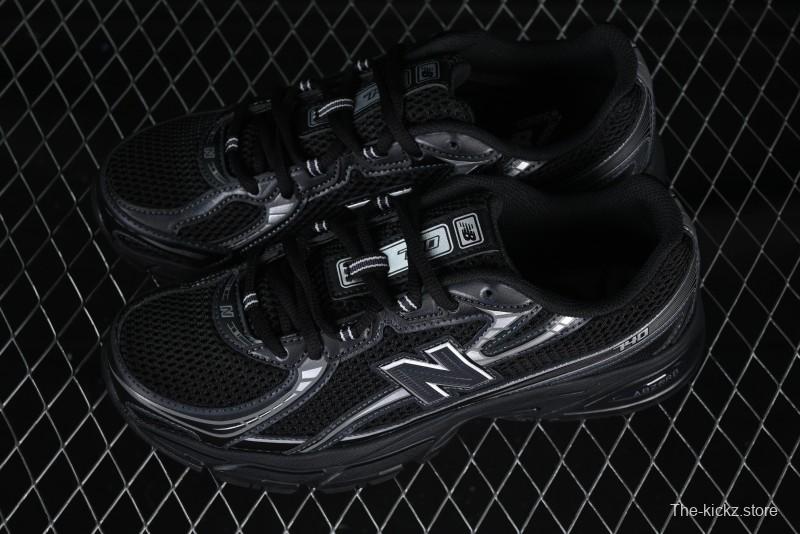 New Balance 740 Black and Silver Retro Running Sneakers for Men