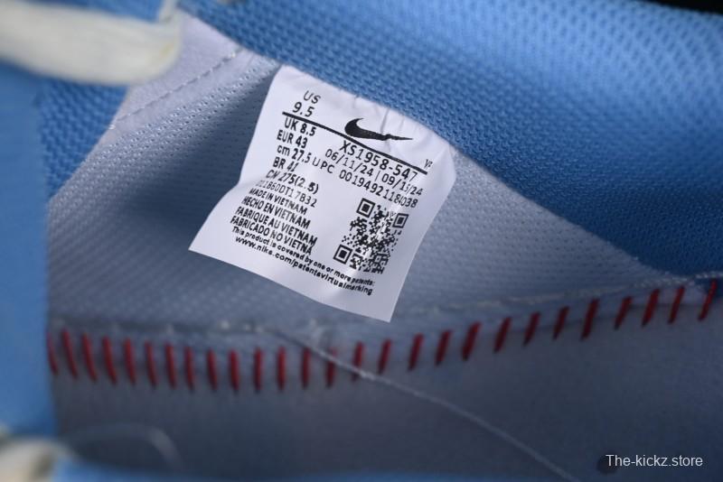 Nike Air Force 1 '07 Low Supreme Collaboration Blue Swoosh Gum Sole Casual Sneakers - XS1958-547