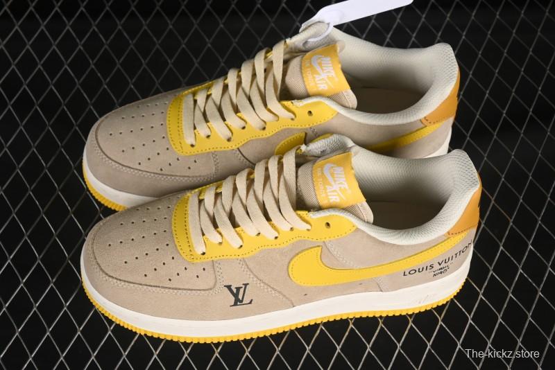 Nike Air Force 1'07 Low LV Collaboration Grey Yellow Casual Sneakers - HQ2037-322