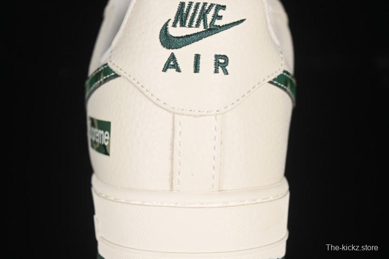 Nike Air Force 1 '07 Low Supreme Collaboration Green Camo Swoosh Casual Sneakers - KK1988-069