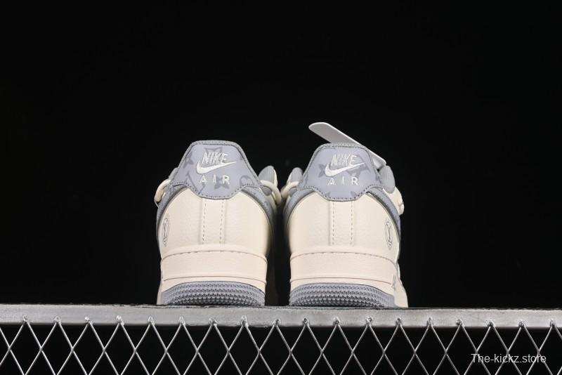 Nike Air Force 1'07 Low LV Collaboration Grey Print Drawstring Casual Sneakers - DM6868-062