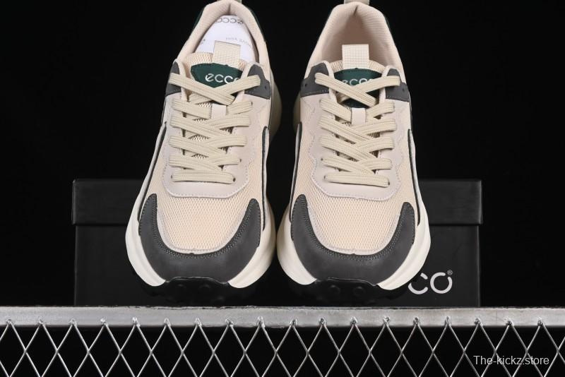 ECCO Chunky Sole Waffle Retro Running Shoes - 63093901002