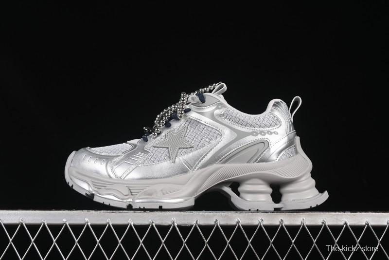 GG-CC Star Same Style Lace-up Hollow Out Dad Shoes with 5cm Height Increase - G25X269